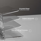 Transparent 3-Layer Acrylic Keyboard Stand Increased Tilt Computer Keyboard Tray, Black, Transparent