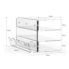Transparent 3-Layer Acrylic Keyboard Stand Increased Tilt Computer Keyboard Tray, Black, Transparent