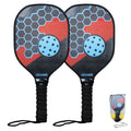 LEIJIAER 1pair Imitation Carbon Wood Pickleball Paddle Set With 2 Balls