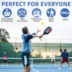 LEIJIAER 1pair Imitation Carbon Wood Pickleball Paddle Set With 2 Balls