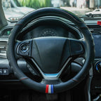 38cm Microfiber Leather Sports Colorful Car Steering Wheel Cover, Black, Blue, Green, Red, Pink, Orange, Brown
