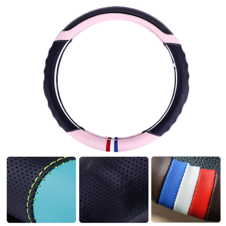 38cm Microfiber Leather Sports Colorful Car Steering Wheel Cover, Black, Blue, Green, Red, Pink, Orange, Brown
