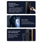 T100A  3D Face Recognition Fingerprint Code Card Digital Door Lock, T100A Space Gray, T100A Rose Gold