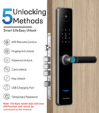 A60 Smart Fingerprint Password Door Lock With Doorbell, Basic Version Gray, Basic Version Gold, Tuya APP Version Gray, Tuya APP Version Gold