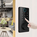 C87 Automatic Fingerprint Lock Entry Door Password Smart Lock, C87 Black
