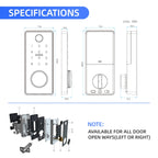 C87 Automatic Fingerprint Lock Entry Door Password Smart Lock, C87 Black