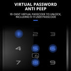 C87 Automatic Fingerprint Lock Entry Door Password Smart Lock, C87 Black