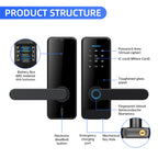 C89 Smart Fingerprint Password Lock Home Indoor Door TUYA System Lock, C89 Silver, C89 Black