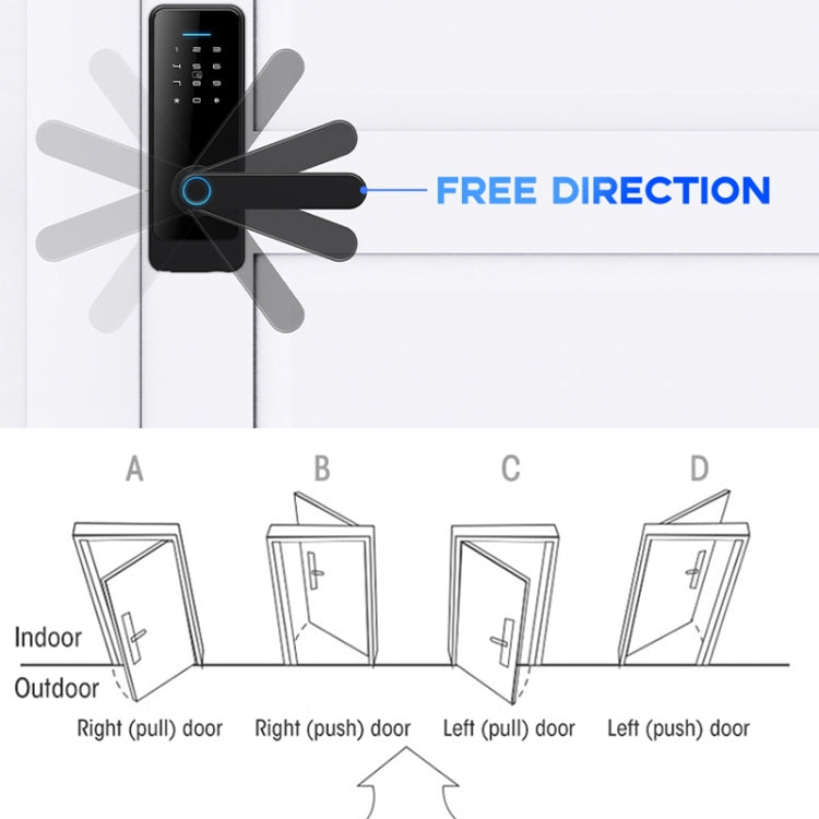 C89 Smart Fingerprint Password Lock Home Indoor Door TUYA System Lock, C89 Silver, C89 Black