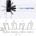 C89 Smart Fingerprint Password Lock Home Indoor Door TUYA System Lock, C89 Silver, C89 Black