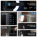 C89 Smart Fingerprint Password Lock Home Indoor Door TUYA System Lock, C89 Silver, C89 Black