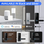C89 Smart Fingerprint Password Lock Home Indoor Door TUYA System Lock, C89 Silver, C89 Black