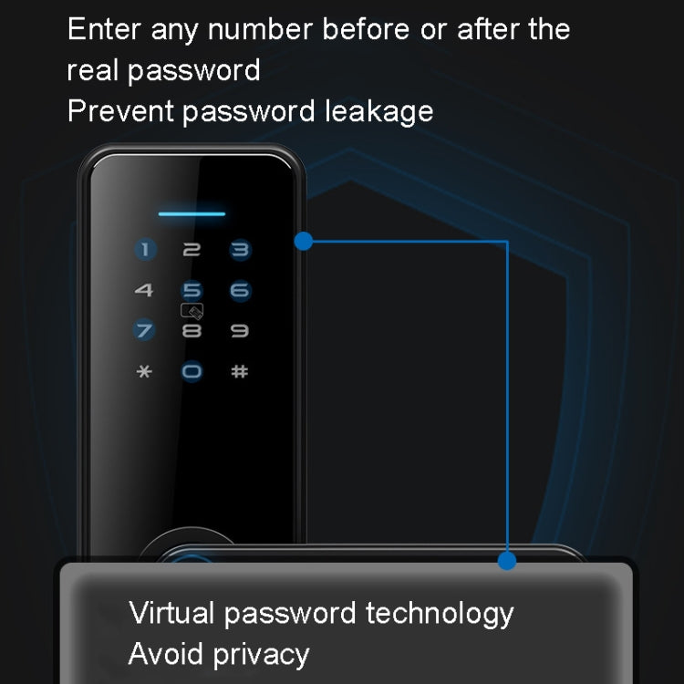 C89 Smart Fingerprint Password Lock Home Indoor Door TUYA System Lock, C89 Silver, C89 Black