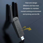 1300Mbps Wireless Network Card Gigabit Dual Band 5G Driverless Computer USB Network Card, 600m, 1300m