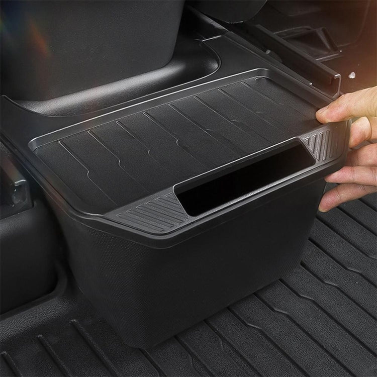 For Tesla Model Y Garbage Can Bin Accessories Rear Center Console Storage Box Organizer, White, Black