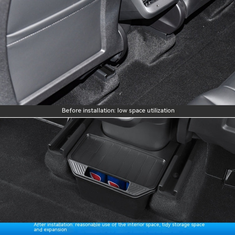 For Tesla Model Y Garbage Can Bin Accessories Rear Center Console Storage Box Organizer, White, Black