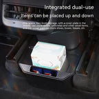 For Tesla Model Y Garbage Can Bin Accessories Rear Center Console Storage Box Organizer, White, Black