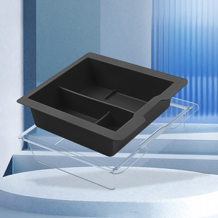 For Tesla Model 3 / Y Silicone Double Layer Storage Small Ice Box, Center Front With Divider (Black), Center Front With Divider (Pink), Center Front No Separation (Black), Center Front No Separation (Pink), Rear Center No Separation (Black)            ...