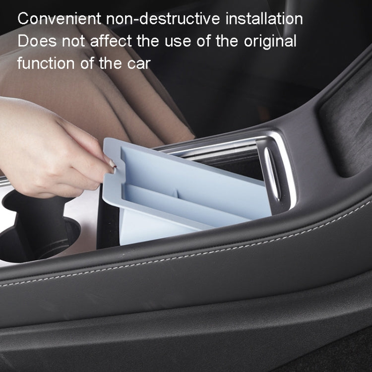 For Tesla Model 3 / Y Silicone Double Layer Storage Small Ice Box, Center Front With Divider (Black), Center Front With Divider (Pink), Center Front No Separation (Black), Center Front No Separation (Pink), Rear Center No Separation (Black)            ...