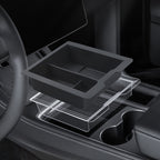 For Tesla Model 3 / Y Silicone Double Layer Storage Small Ice Box, Center Front With Divider (Black), Center Front With Divider (Pink), Center Front No Separation (Black), Center Front No Separation (Pink), Rear Center No Separation (Black)            ...