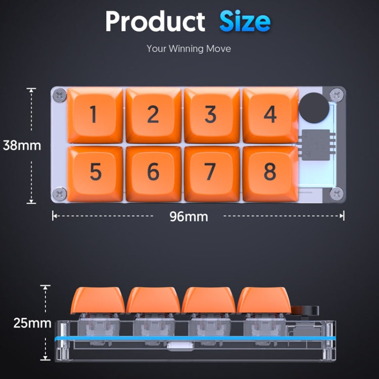 MKESPN Shortcut Macro Defined Wired Samll Keypad Single Handed Gaming Keyboard, MKESPN K806 (White, MKESPN K806 (Black), MKESPN K806 (Transparent)