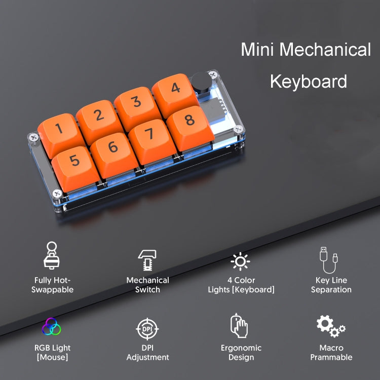 MKESPN Shortcut Macro Defined Wired Samll Keypad Single Handed Gaming Keyboard, MKESPN K806 (White, MKESPN K806 (Black), MKESPN K806 (Transparent)
