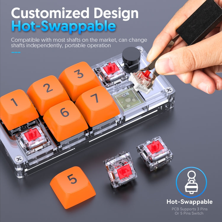 MKESPN Shortcut Macro Defined Wired Samll Keypad Single Handed Gaming Keyboard, MKESPN K806 (White, MKESPN K806 (Black), MKESPN K806 (Transparent)