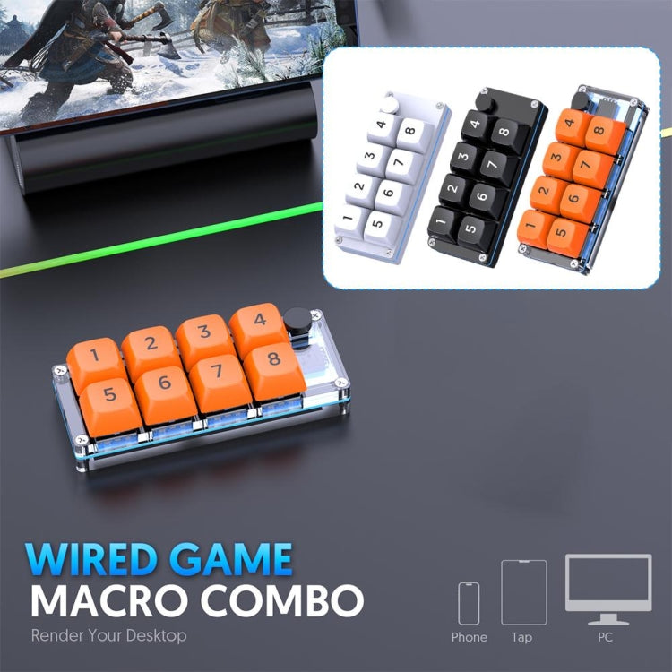 MKESPN Shortcut Macro Defined Wired Samll Keypad Single Handed Gaming Keyboard, MKESPN K806 (White, MKESPN K806 (Black), MKESPN K806 (Transparent)