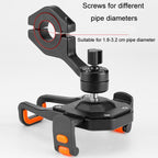JO HORSE Aluminum Alloy Bicycle Riding Mobile Phone Navigation Roller Fixed Bracket, Black Handlebar, Titanium Handlebar, Black Mirror Base, Titanium Mirror Base