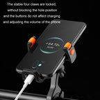 JO HORSE Aluminum Alloy Bicycle Riding Mobile Phone Navigation Roller Fixed Bracket, Black Handlebar, Titanium Handlebar, Black Mirror Base, Titanium Mirror Base