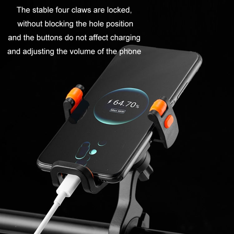 JO HORSE Aluminum Alloy Bicycle Riding Mobile Phone Navigation Roller Fixed Bracket, Black Handlebar, Titanium Handlebar, Black Mirror Base, Titanium Mirror Base