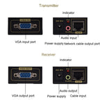 FJGEAR FJ-VEA100 2 In 1 Extender VGA To RJ45 Signal Single Cable Extension With Audio, EU Plug, FJ-VEA100 EU Plug