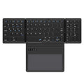 Leather Wireless Bluetooth Keyboard With Touch-Pad Multi-System External Portable Universal Keypad, B055 (Black)