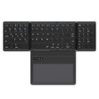Leather Wireless Bluetooth Keyboard With Touch-Pad Multi-System External Portable Universal Keypad, B055 (Black)