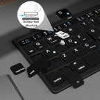 Leather Wireless Bluetooth Keyboard With Touch-Pad Multi-System External Portable Universal Keypad, B055 (Black)