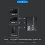 FJGEAR FJ-15-2 Computer VGA Switcher 2 In 1 Out Bidirectional Switching Sharer, FJ-15-2