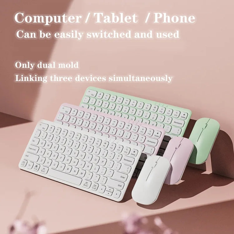 B087 2.4G Portable 78 Keys Dual Mode Wireless Bluetooth Keyboard And Mouse, Keyboard Green, Keyboard Pink, Keyboard Mouse Set White, Keyboard Mouse Set Green, Keyboard Mouse Set Pink