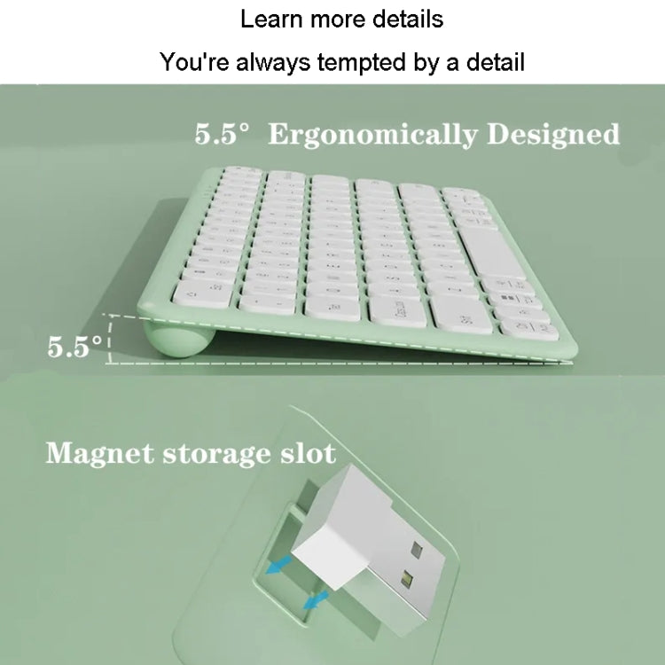 B087 2.4G Portable 78 Keys Dual Mode Wireless Bluetooth Keyboard And Mouse, Keyboard Green, Keyboard Pink, Keyboard Mouse Set White, Keyboard Mouse Set Green, Keyboard Mouse Set Pink