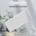 B087 2.4G Portable 78 Keys Dual Mode Wireless Bluetooth Keyboard And Mouse, Keyboard Green, Keyboard Pink, Keyboard Mouse Set White, Keyboard Mouse Set Green, Keyboard Mouse Set Pink