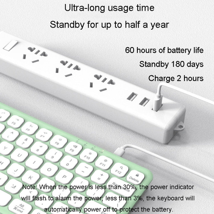B087 2.4G Portable 78 Keys Dual Mode Wireless Bluetooth Keyboard And Mouse, Keyboard Green, Keyboard Pink, Keyboard Mouse Set White, Keyboard Mouse Set Green, Keyboard Mouse Set Pink