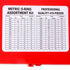 O-Type Nitrile Rubber Sealing Ring Combination, 419pcs/set