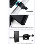 Car Mobile Phone Holder Computer Holder Universal Aluminum Tube With Hook, 3 in 1