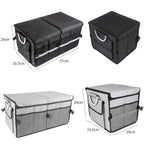 Car Trunk Storage Box Oxford Cloth Folding Organizer With Reflective Strips, Large Black, Large Gray, Small Black, Small Gray