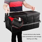 Car Trunk Storage Box Oxford Cloth Folding Organizer With Reflective Strips, Large Black, Large Gray, Small Black, Small Gray
