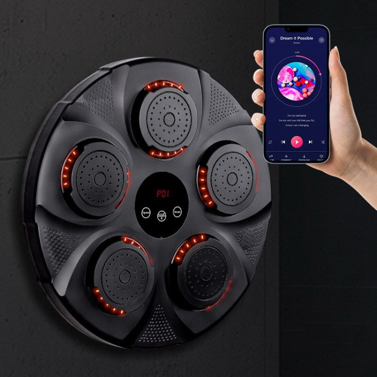 Bluetooth Music Boxing Machine Boxing Fitness Trainer Wall Hanging Sanda Sandbag, Red Light Black, Red Light White