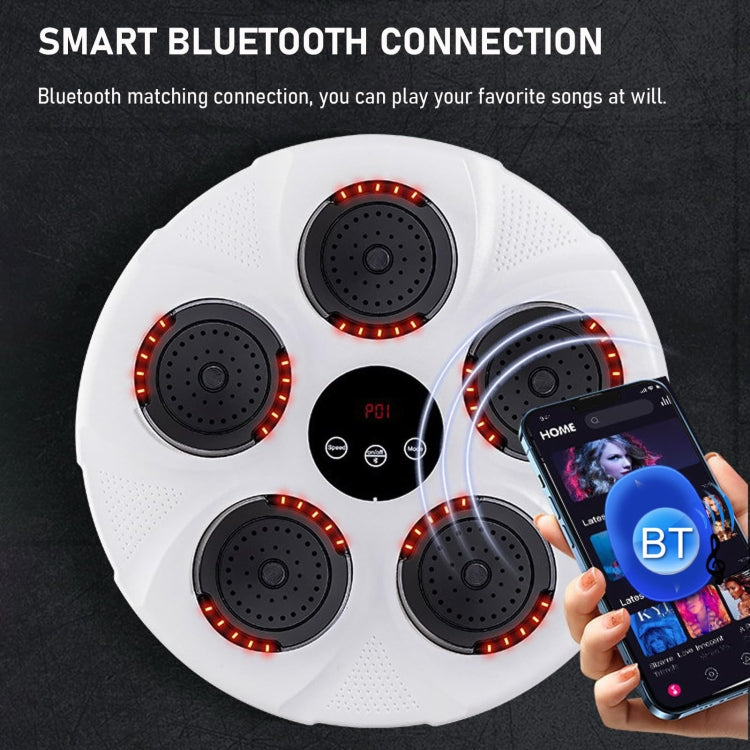 Bluetooth Music Boxing Machine Boxing Fitness Trainer Wall Hanging Sanda Sandbag, Red Light Black, Red Light White