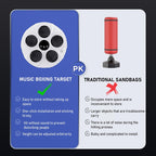 Bluetooth Music Boxing Machine Boxing Fitness Trainer Wall Hanging Sanda Sandbag, Red Light Black, Red Light White