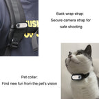 Magnetic Thumb Camera Portable HD Camera For Outdoor Cycling, Standard+Pet Silicone Collar
