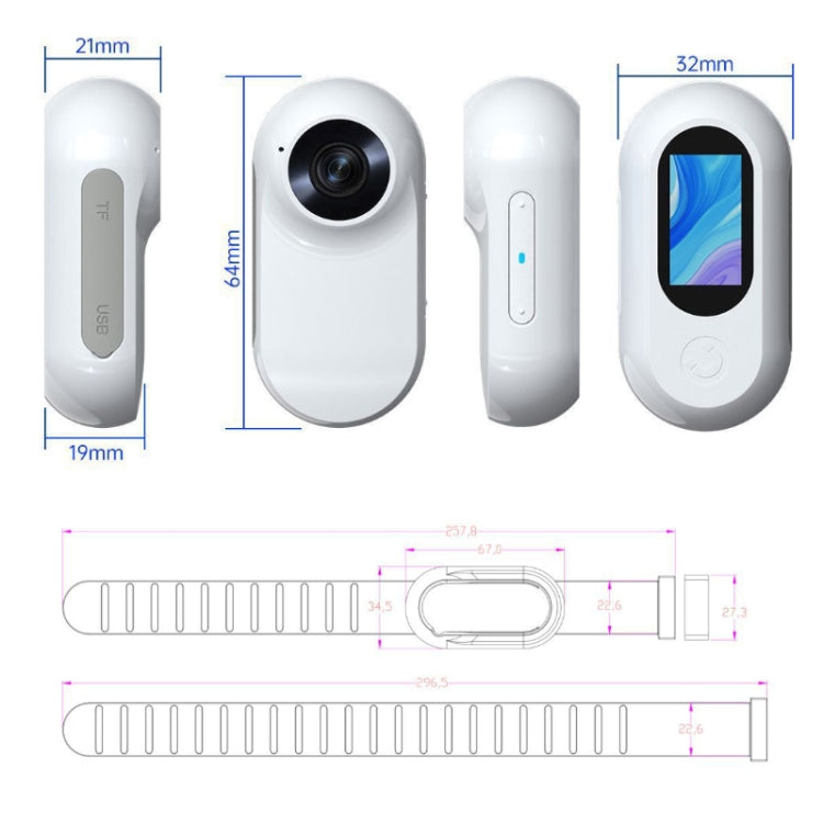 Magnetic Thumb Camera Portable HD Camera For Outdoor Cycling, Standard+Pet Silicone Collar