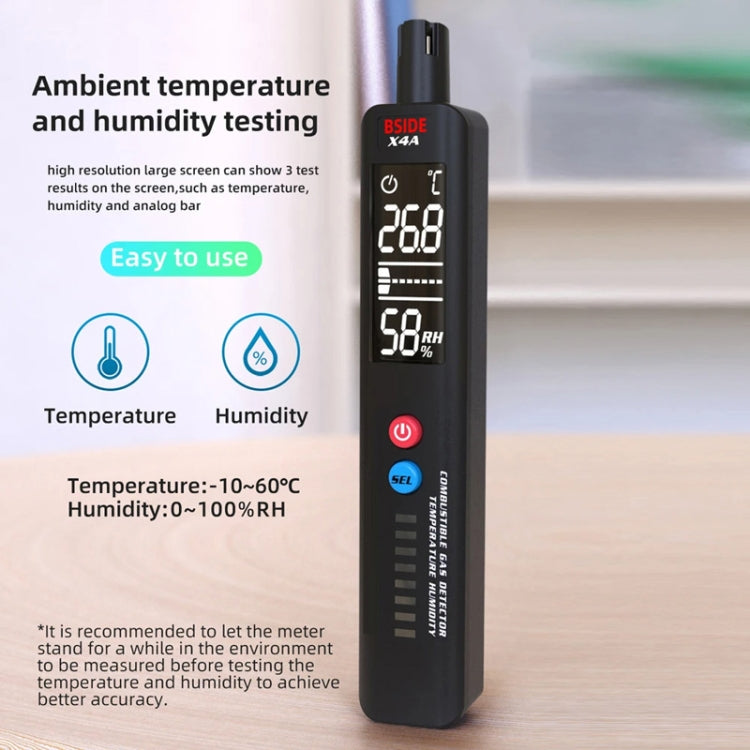 BSIDE X4A Portable Combustible Gas Detector Gas Leakage Alarm, X4A